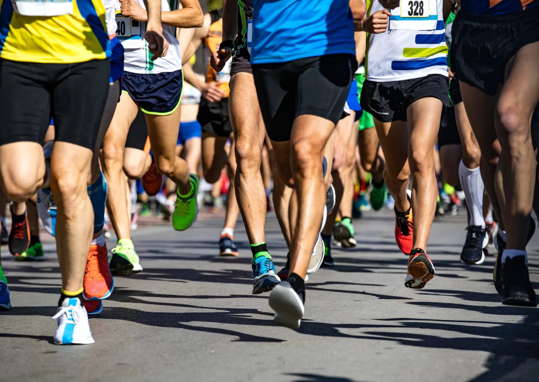 Runners taking part in a road race